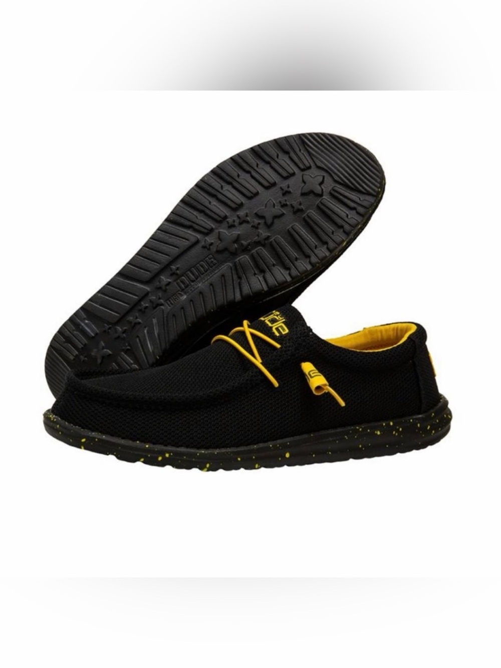 Hey DudeWally Stretch Sox Black/Yellow Sz- 11